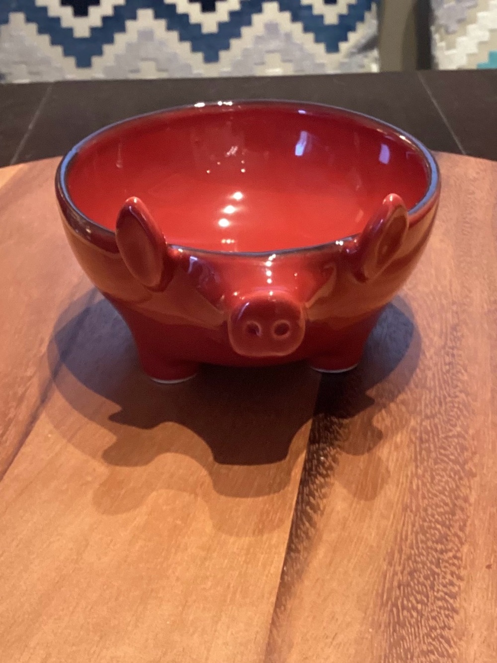 Napa Style  Portugal Pig Shaped bowl w cute snout & curly tail EUC Handmade